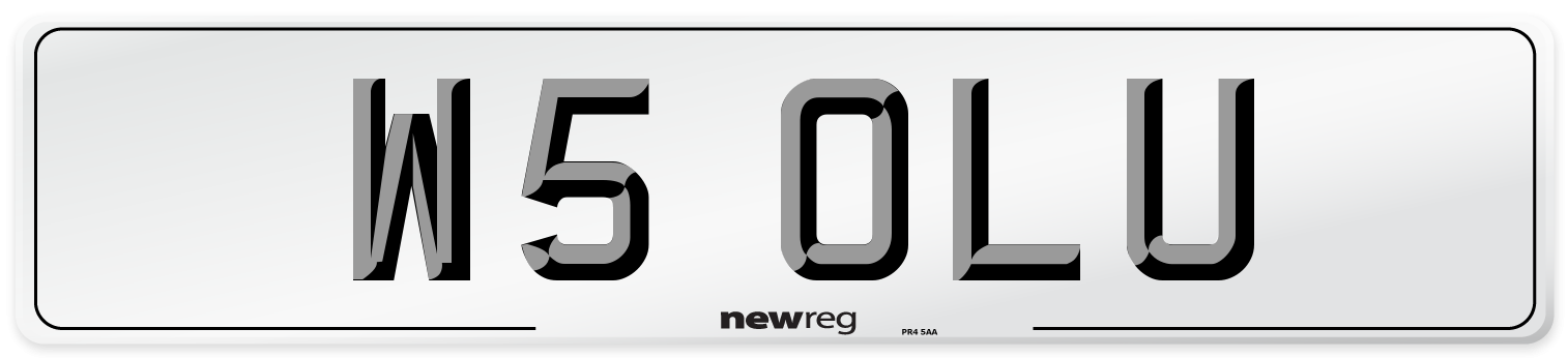 W5 OLU Number Plate from New Reg